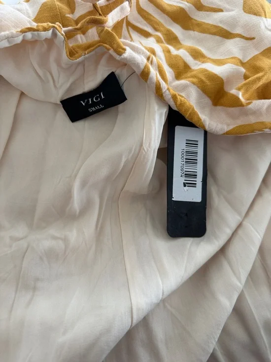 Vici Yellow Floral Wide-Leg Jumpsuit with Open Back - S - Picture 4 of 6